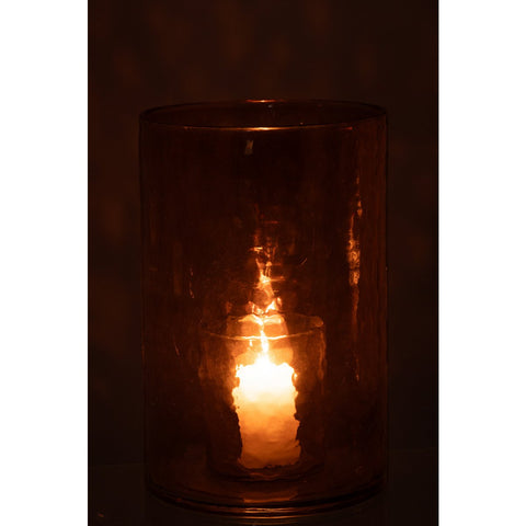 J-Line Windlicht Dubbel Glas Oker Large
