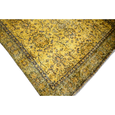 Geel vintage vloerkleed - 214x109 cm - HANDGEMAAKT