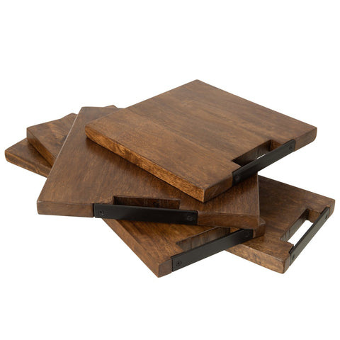 J-Line Lang Mango snijplank - hout - bruin - L