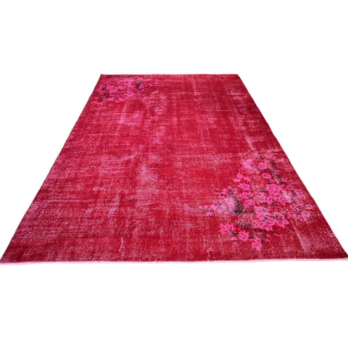 Rood vintage vloerkleed - 297x202 cm - HANDGEMAAKT