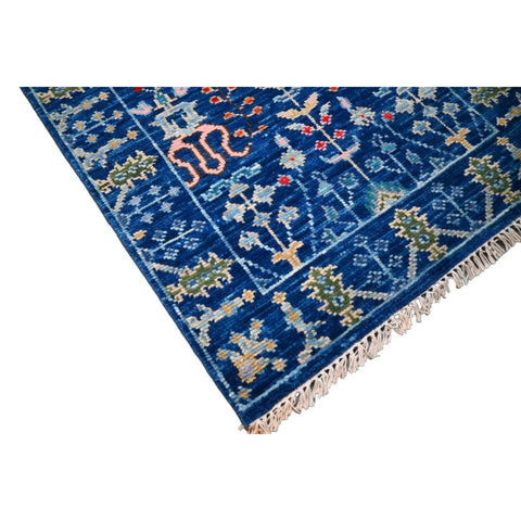 Blauwe Azeri loper - 300x80 cm - HANDGEMAAKT