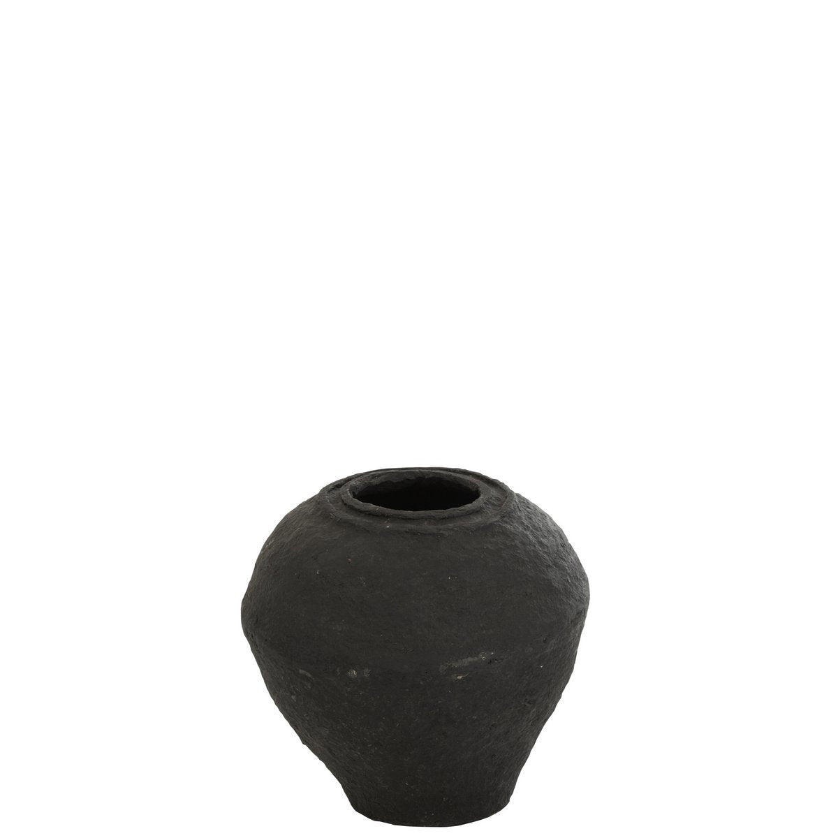 J-Line vaas Papier Mache - zwart - small