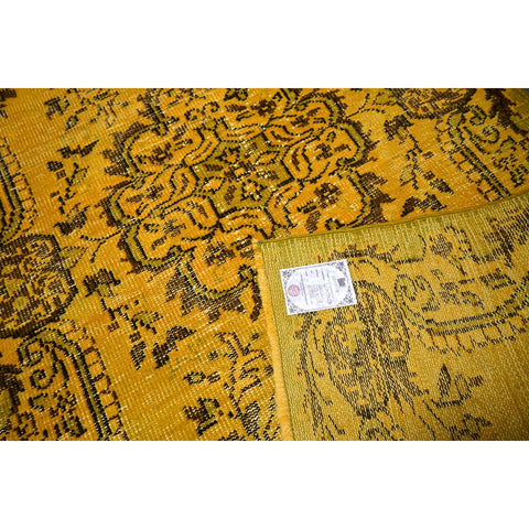 Geel vintage vloerkleed - 215x118 cm - HANDGEMAAKT