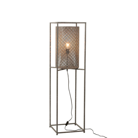 J-Line staanlamp Recht Gaatjes - metaal - grijs - small