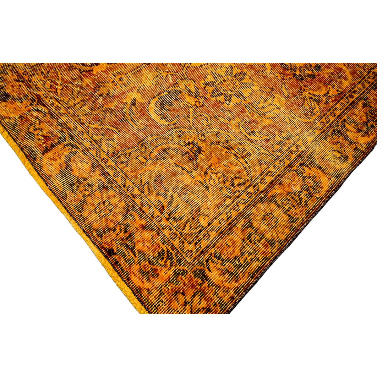 Geel vintage vloerkleed - 234x125 cm - HANDGEMAAKT