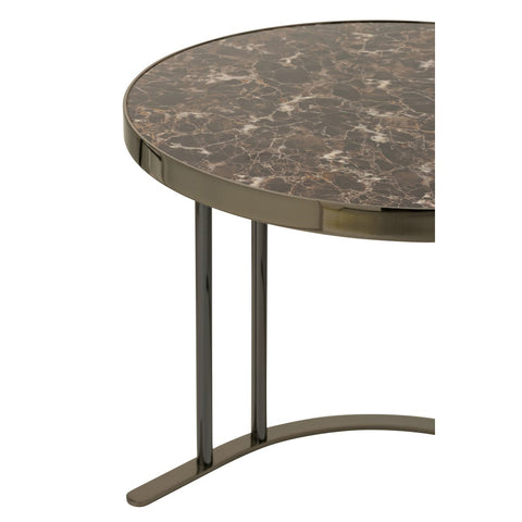 J-Line salontafel - metaal - zilver/bruin