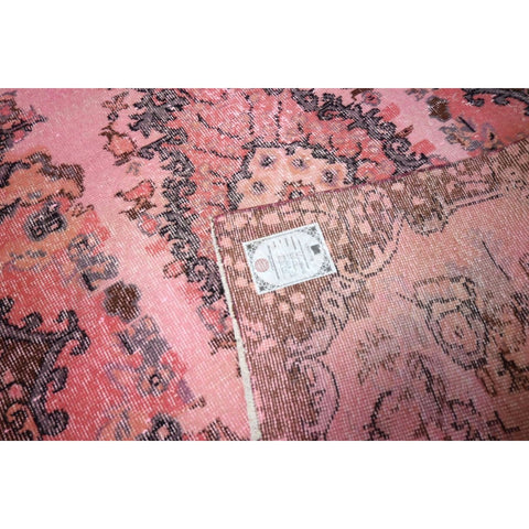 Roze vintage vloerkleed - 200x113 cm - HANDGEMAAKT