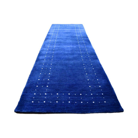 Blauwe Gabbeh loper - 283x80 cm - HANDGEMAAKT