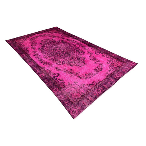 Roze vintage vloerkleed - 284x174 cm - HANDGEMAAKT