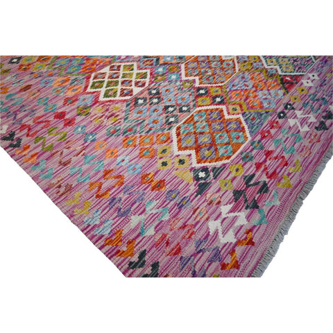 Kleurrijke kelim - 307x207 cm - HANDGEMAAKT