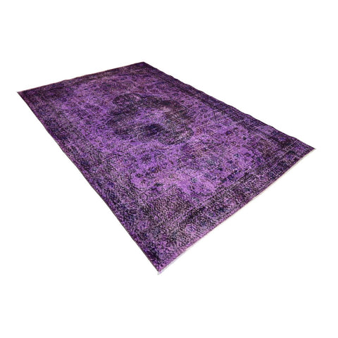 Paars vintage vloerkleed - 284x184 cm - HANDGEMAAKT