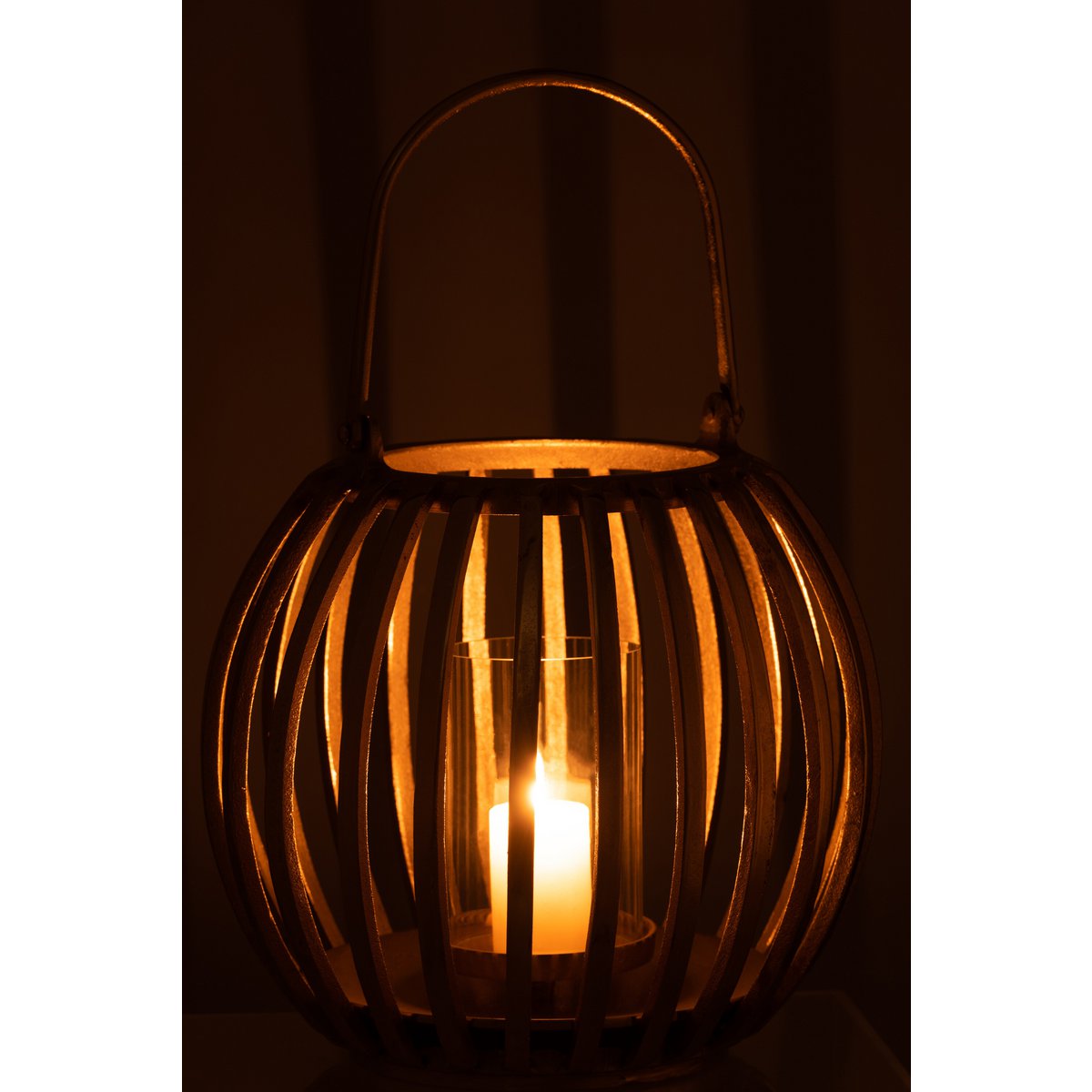 J-Line lantaarn Bol - aluminium - goud