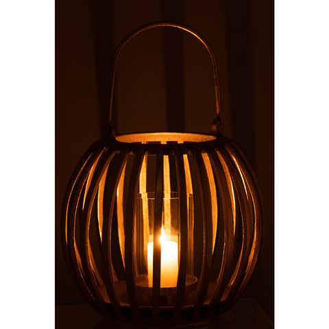 J-Line lantaarn Bol - aluminium - goud