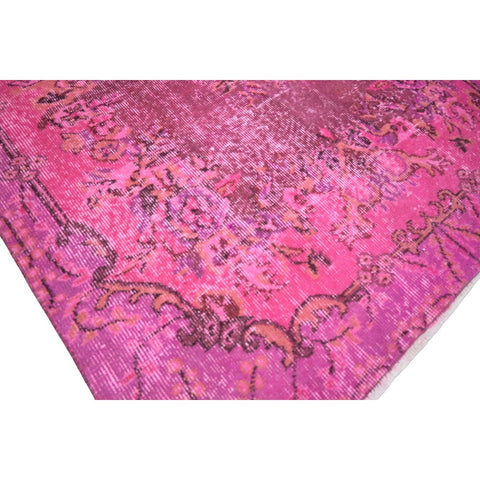 Roze vintage vloerkleed - 218x116 cm - HANDGEMAAKT