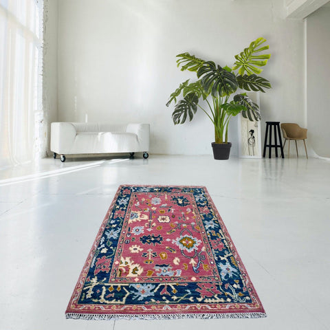 Roze Azeri vloerkleed - 188x126 cm - HANDGEMAAKT