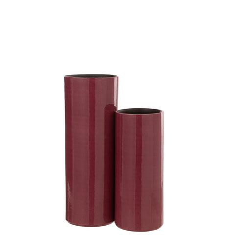 J-Line vaas Flek - keramiek - fuchsia - large