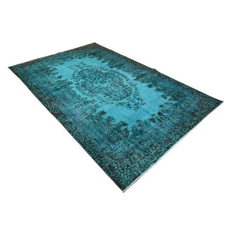 Turquoise vintage vloerkleed - 272x175 cm - HANDGEMAAKT