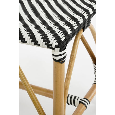 Mandox Bank voor Buiten - L90 x B36 x H46 cm - Rotan - Zwart, Wit