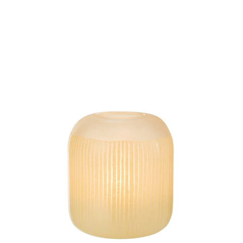 J-Line vaas Strepen - glas - lichtgeel - medium