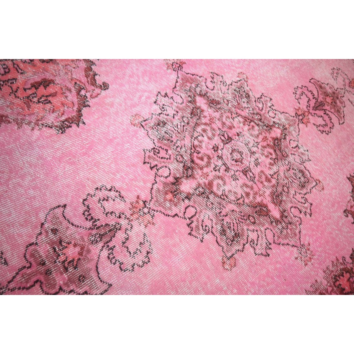 Roze vintage vloerkleed - 208x117 cm - HANDGEMAAKT