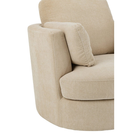 J-Line Loungestoel Swiv Populierenhout/Schuime Beige