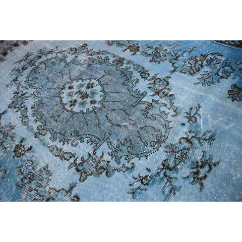 Blauw vintage vloerkleed - 290x175 cm - HANDGEMAAKT