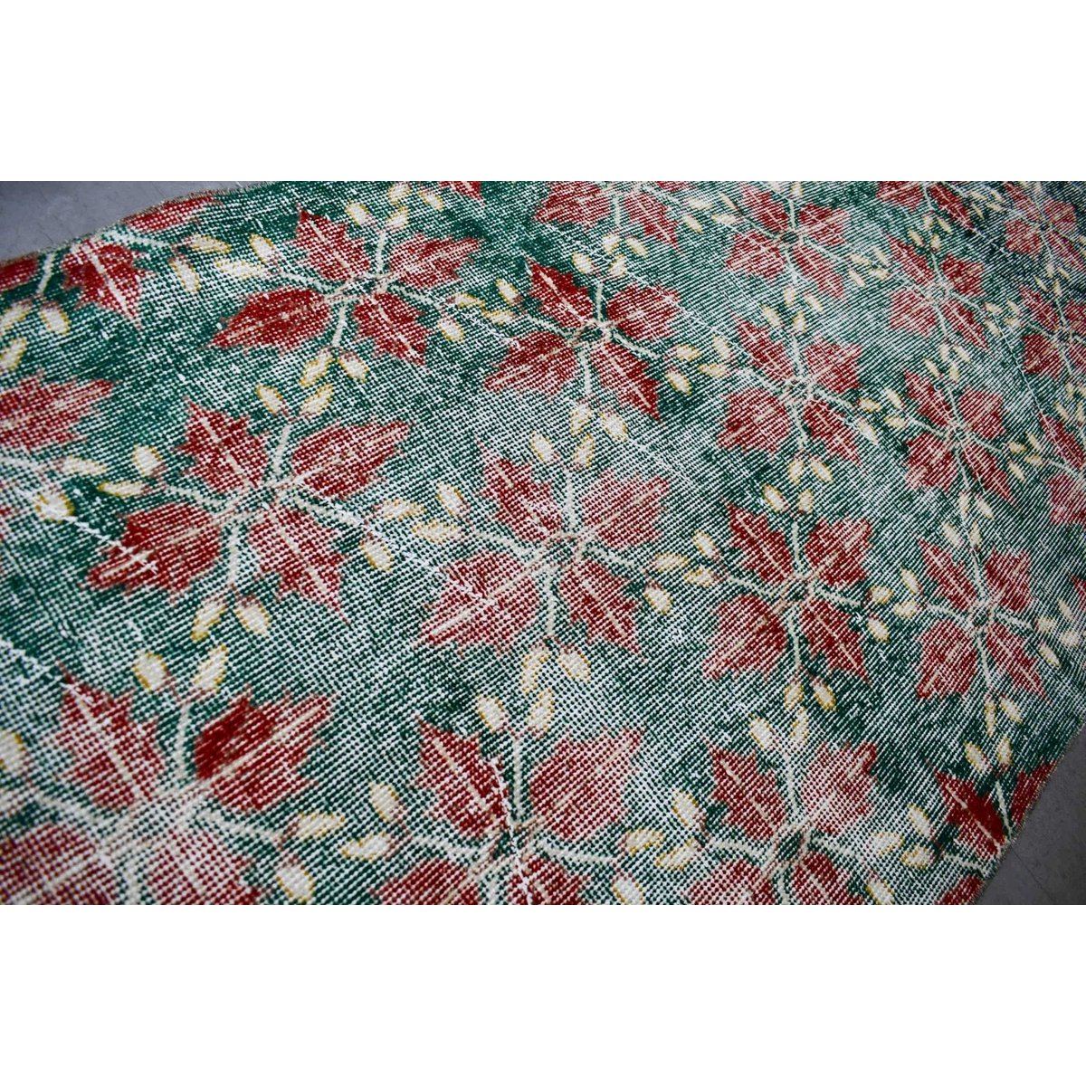 Bloemen vintage vloerkleed - 254x90 cm - HANDGEMAAKT