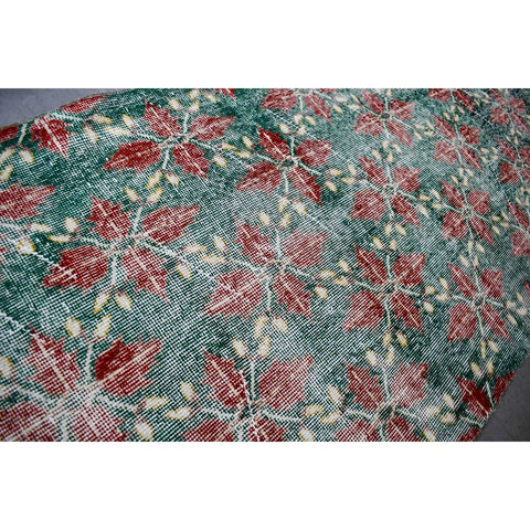Bloemen vintage vloerkleed - 254x90 cm - HANDGEMAAKT