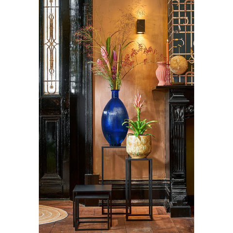 Firenza Fles Vaas - H59 x Ø29 cm - Gerecycled Glas - Donkerblauw