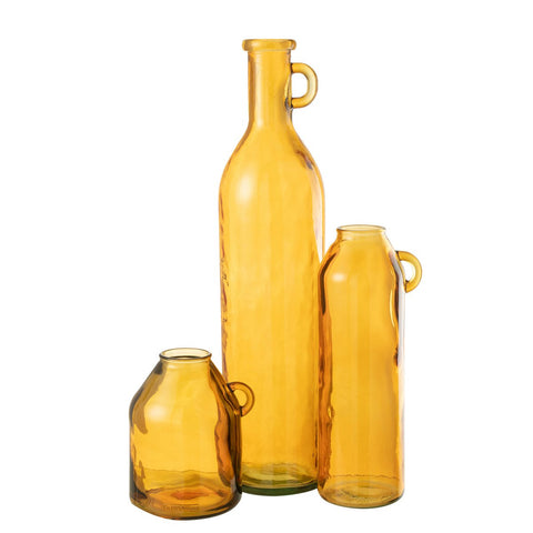 J-Line vaas Fles Cilinder - glas - oker