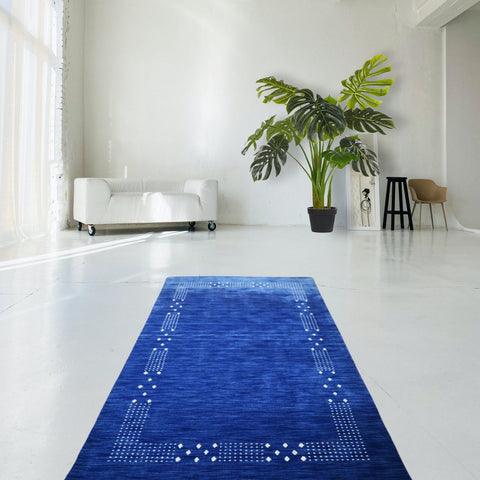Blauw Gabbeh vloerkleed - 215x140 cm - HANDMADE