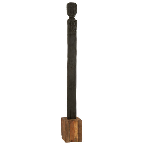 J-Line Kuru beeld - hout - zwart/naturel
