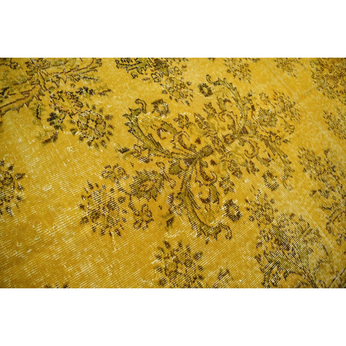 Geel vintage vloerkleed - 205x116 cm - HANDGEMAAKT