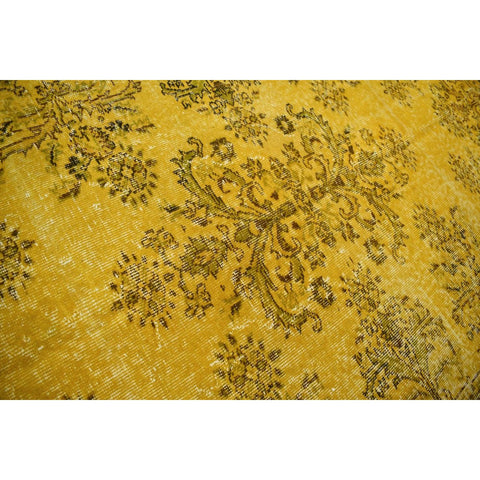 Geel vintage vloerkleed - 205x116 cm - HANDGEMAAKT