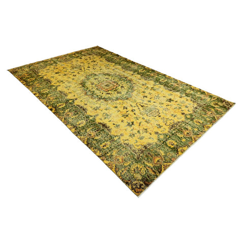 Geel vintage vloerkleed - 298x182 cm - HANDGEMAAKT