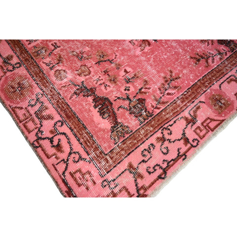 Roze vintage vloerkleed - 203x108 cm - HANDGEMAAKT
