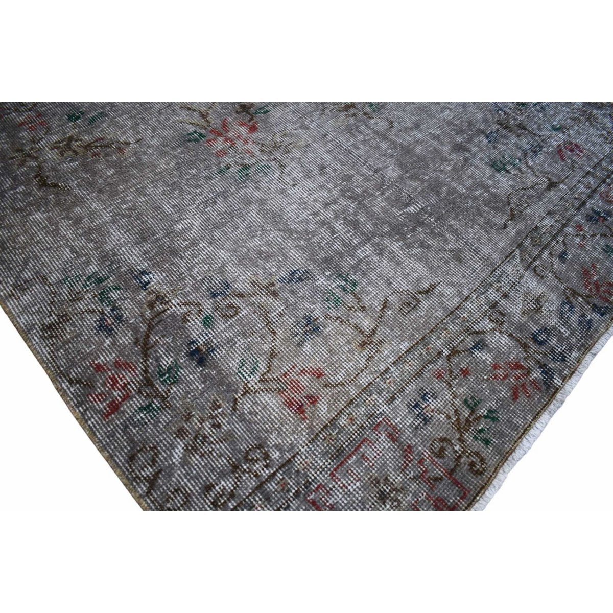 Grijs vintage vloerkleed - 268x127 cm - HANDGEMAAKT