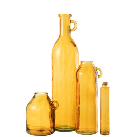 J-Line vaas Fles Cilinder - glas - oker