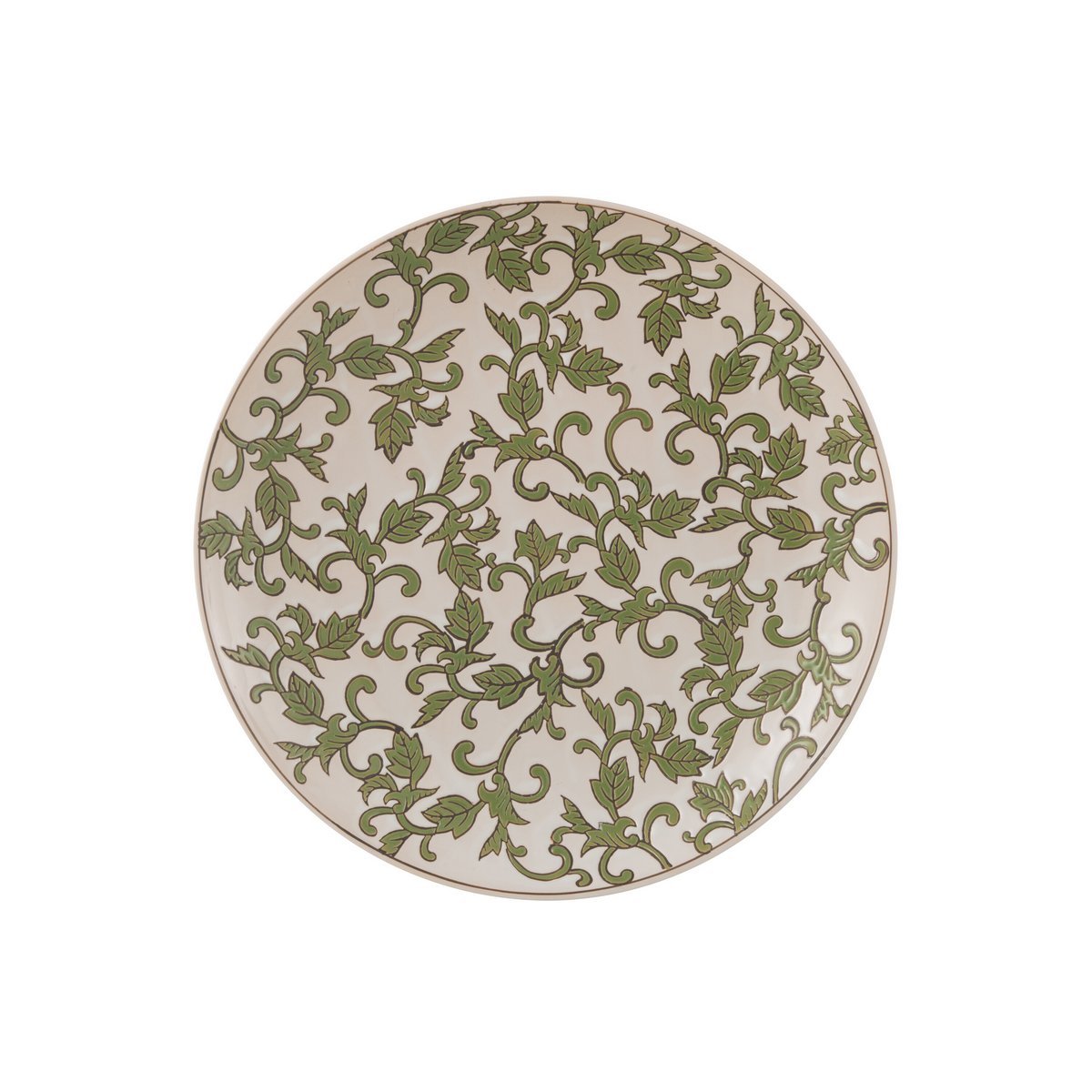 J-Line Bord Decoratief Yezi Porselein Groen/Wit