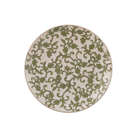J-Line Bord Decoratief Yezi Porselein Groen/Wit