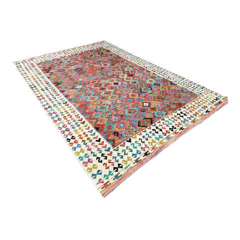 XL Kleurrijke kelim - 400x310 cm - HANDGEMAAKT