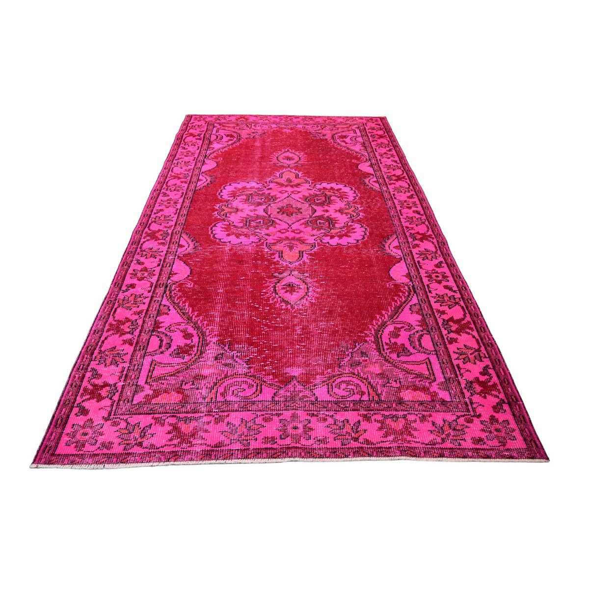 Roze vintage vloerkleed - 268x160 cm - HANDGEMAAKT