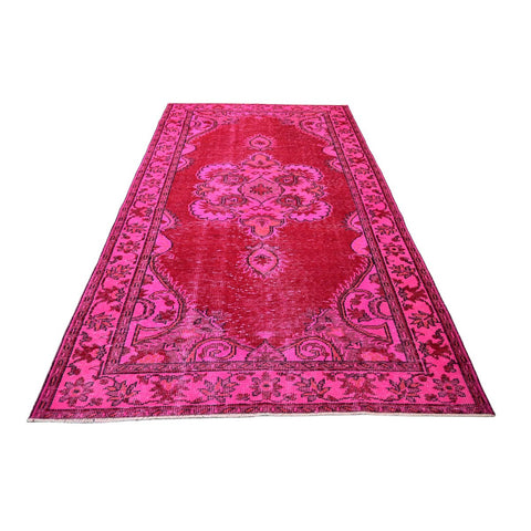 Roze vintage vloerkleed - 268x160 cm - HANDGEMAAKT