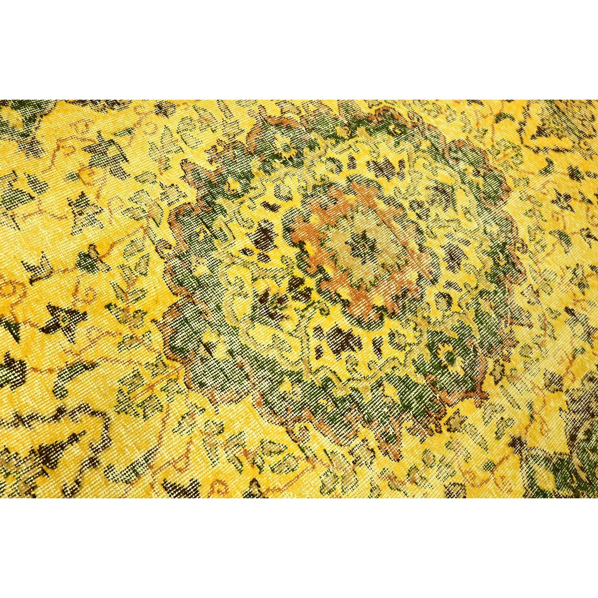 Geel vintage vloerkleed - 298x182 cm - HANDGEMAAKT