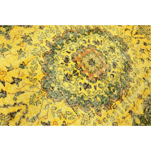 Geel vintage vloerkleed - 298x182 cm - HANDGEMAAKT
