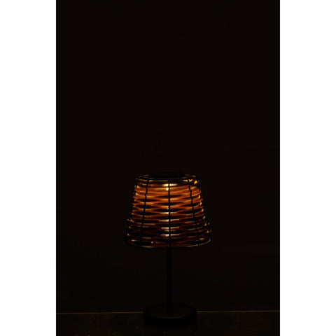 J-Line Tafellamp Led Zonne Energie Plastiek Bruin