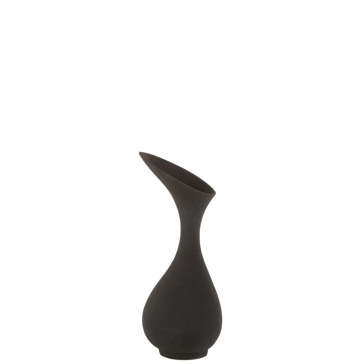 J-Line vaas Olivia Ruw - aluminium - zwart - small - 61.00 cm hoog