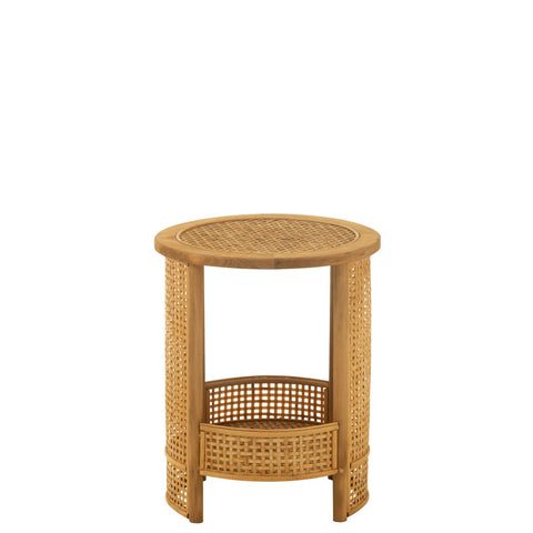 J-Line Bijzettafel Dubbel Bamboe/Dennenhout Naturel