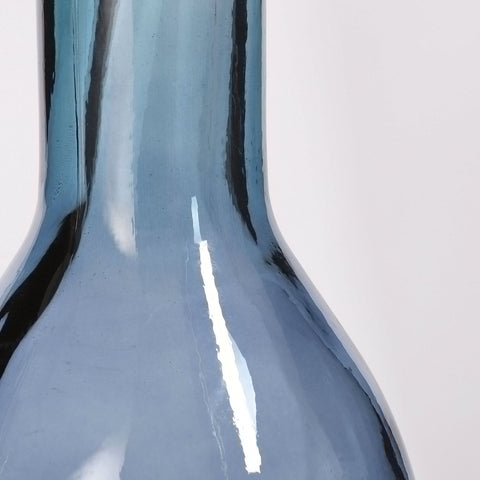 Rioja Fles Vaas - H100 x Ø21 cm - Gerecycled Glas - Lichtblauw