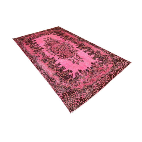 Roze vintage vloerkleed - 270x160 cm - HANDGEMAAKT